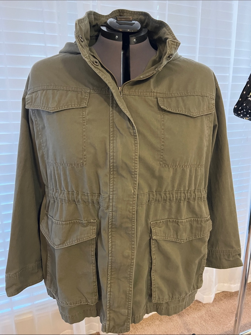 Ava & Viv Olive Utility Jacket with Hood 3x 22 24